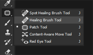 healing brush tool in phootshop