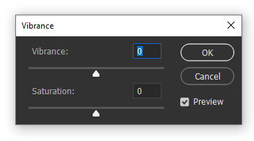 vibrance slider in photoshop