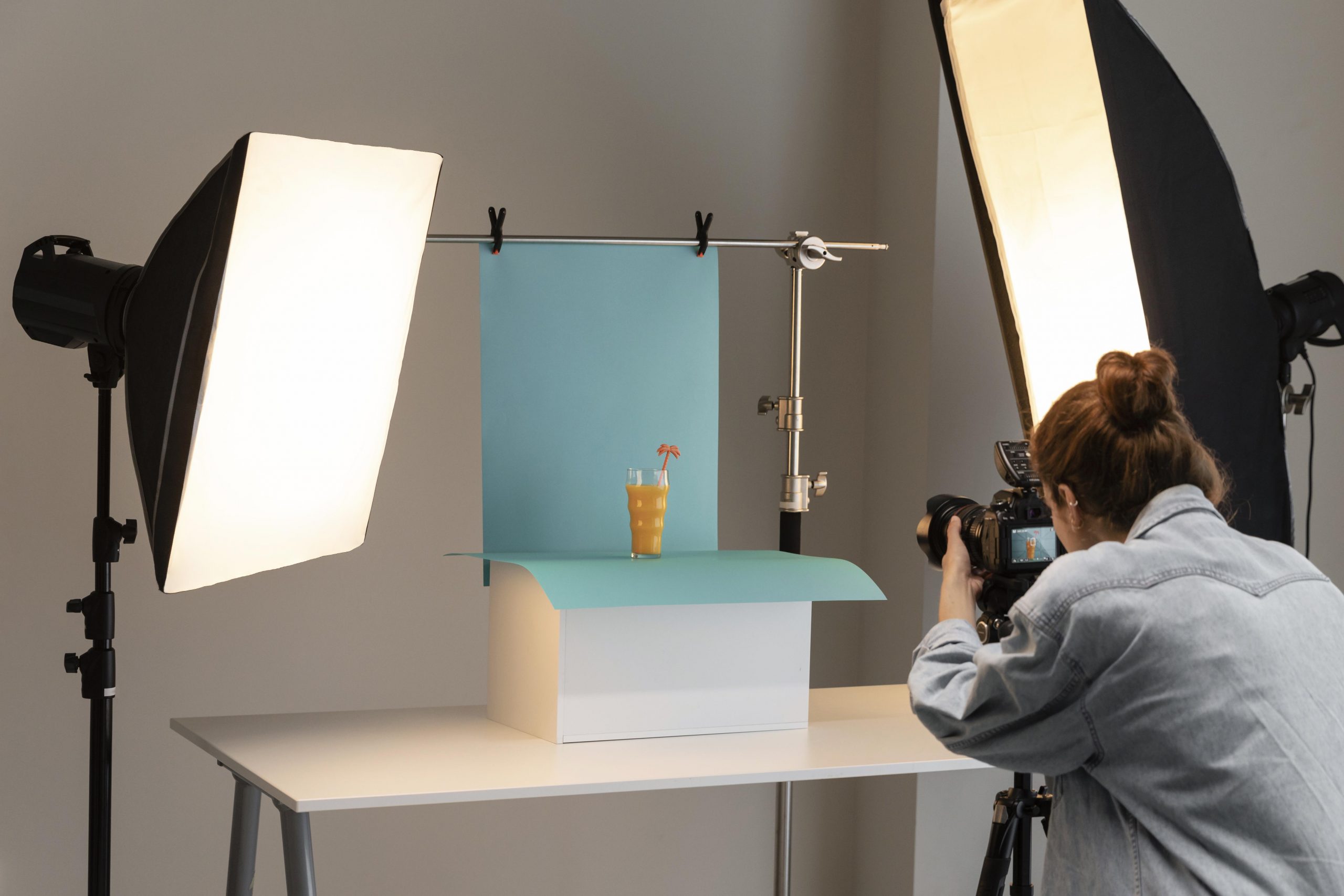 Product photoshoot using LED lights