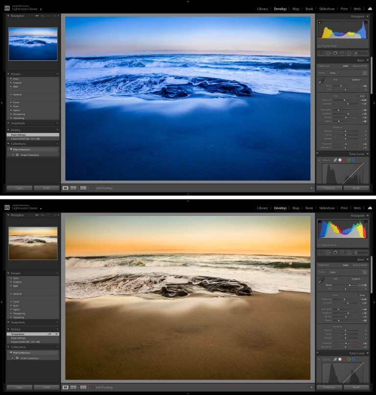 color temperature adjustment in lightroom