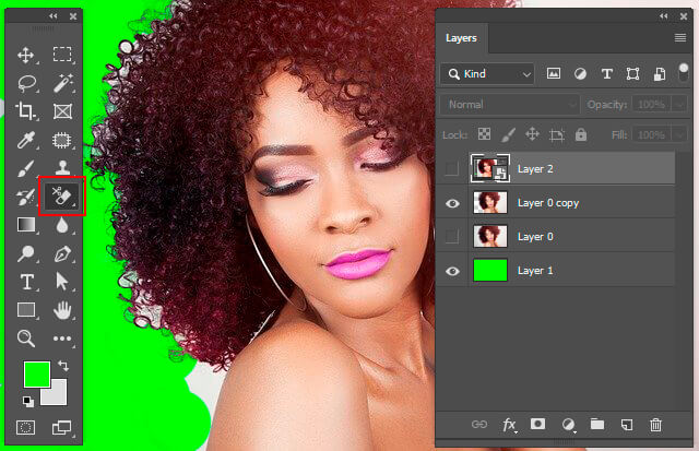 Erasing the Background from hair