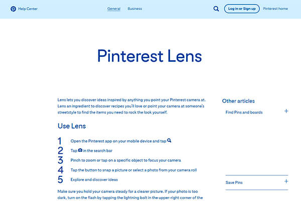 Pinterest’s Visual Lens