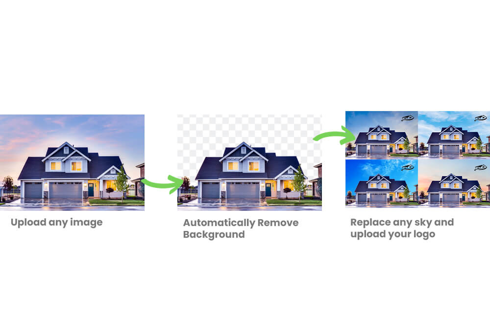Sky removal for real estate images